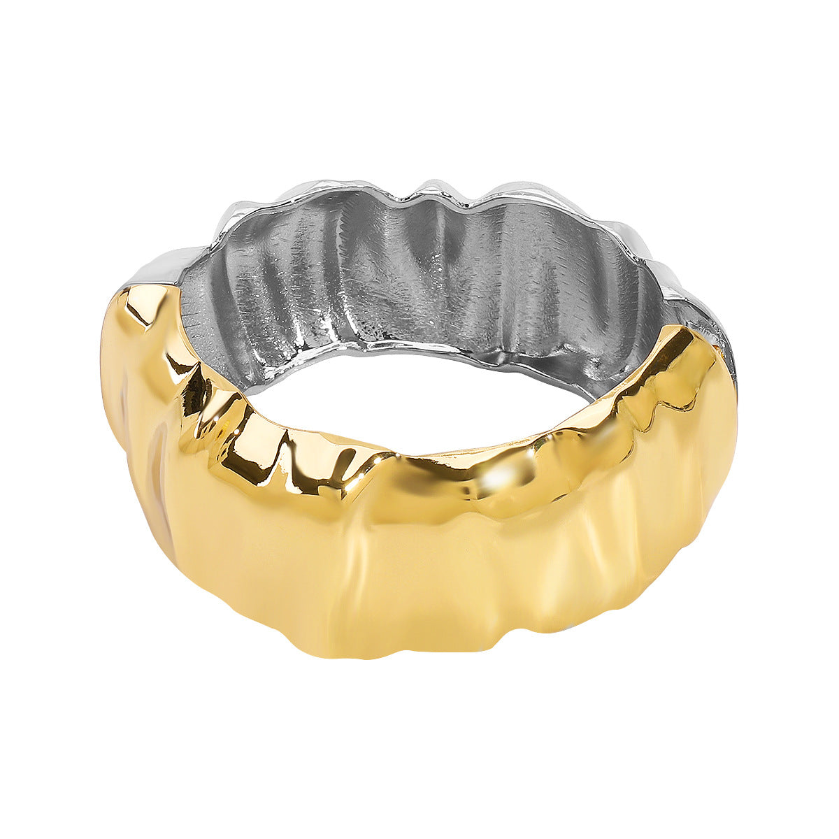 Wholesale Irregular Pleated Circular Wide Bracelet