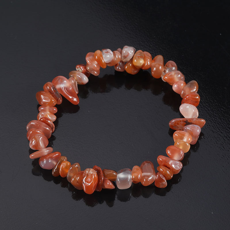 Wholesale Natural colorful gravel hand-woven elastic boho bracelet