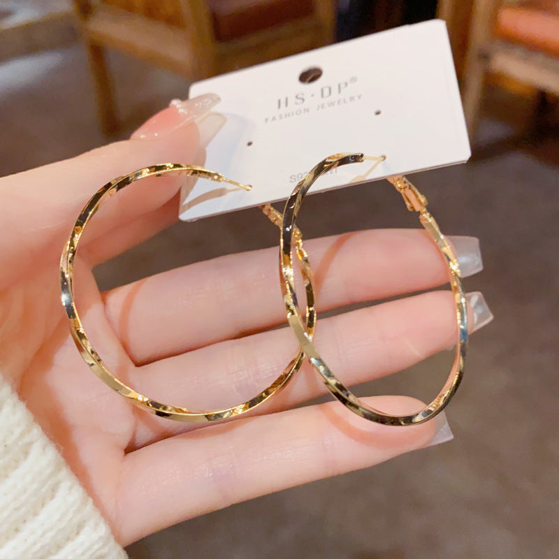 Wholesale Metal twisted large earrings