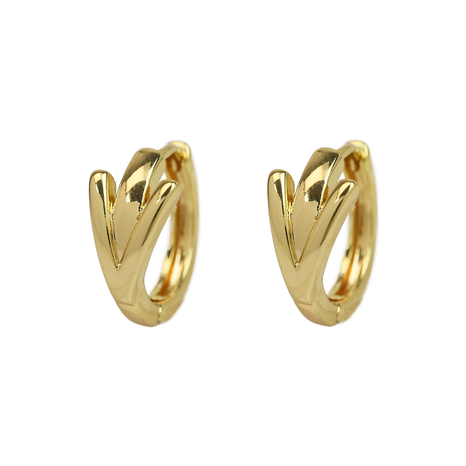 Wholesale 18k gold high-polished brass simple style 26 English letters earrings