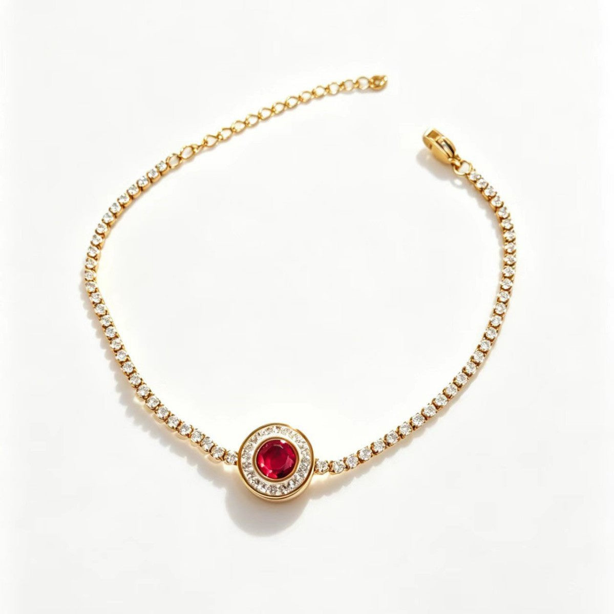 Wholesale Boutique Titanium Steel Zircon Bracelet Colorful Round Stones Unisex Gift