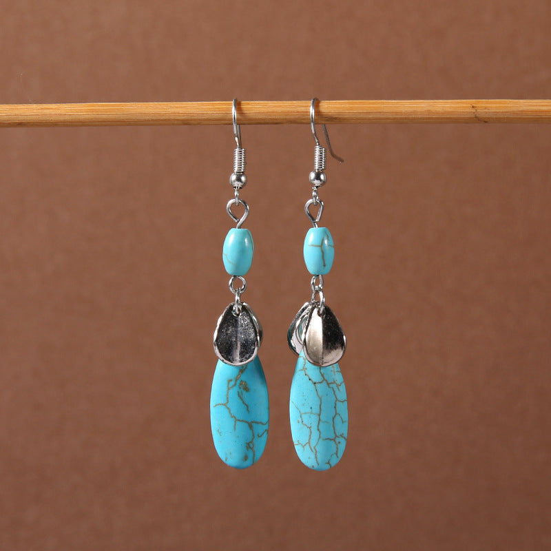 Wholesale Bohemian Tassel Turquoise Earrings Retro Ethnic Style ACC-ES-Gumi002