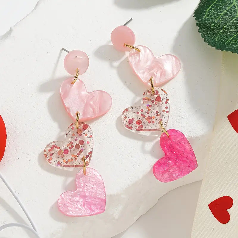 Wholesale Valentine's Day personality pink  fashion earrings