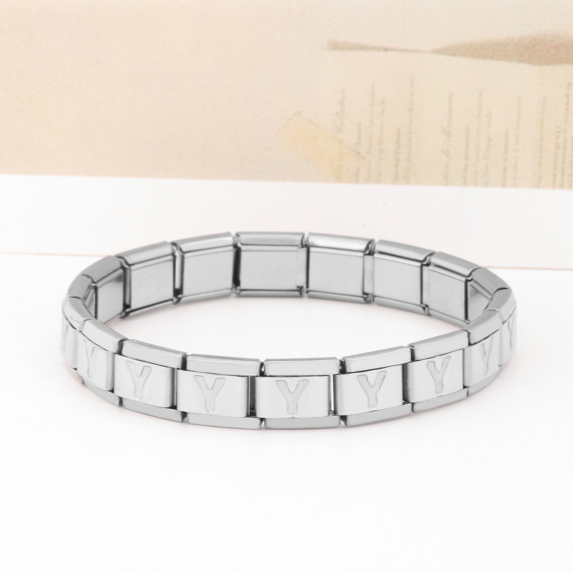 Wholesale Italian Charm Bracelet 9mm DIY Splicing Removable Stainless Steel Letter Composable Bracelet ACC-BT-XY047