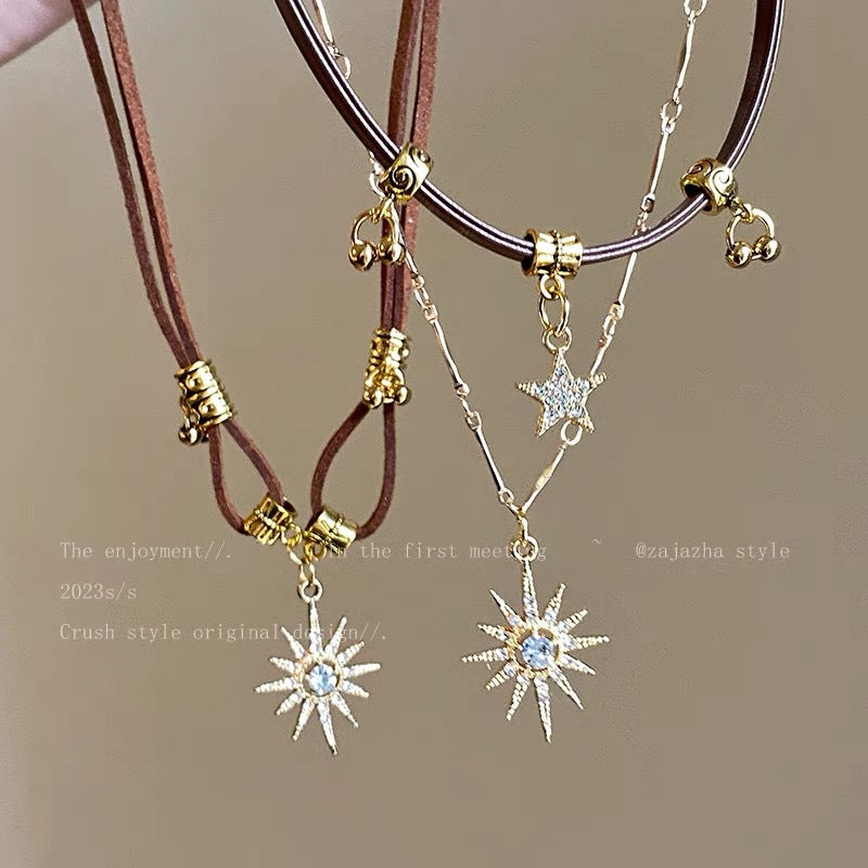 Wholesale Mixed Alloy Retro Bohemian Star Choker Necklace Layering Jewelry for Women
