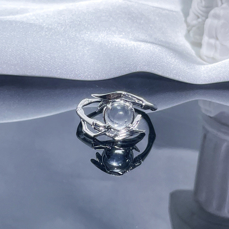 Wholesale Personalized texture Moonstone open ring