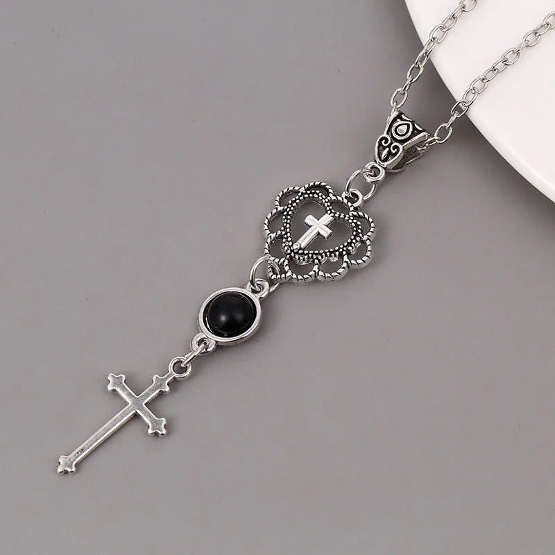Wholesale Easter Goth Theme Love Heart Dark Necklaces Long Necklaces ACC-NE-MLR008