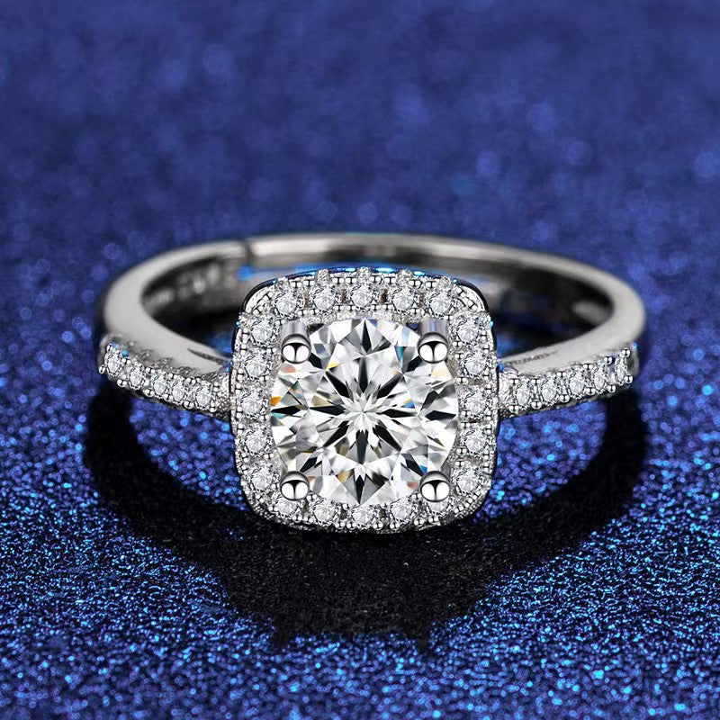 Wholesale Moissanite Sugar Cube  Rhinestones Adjustable Jewelry Set