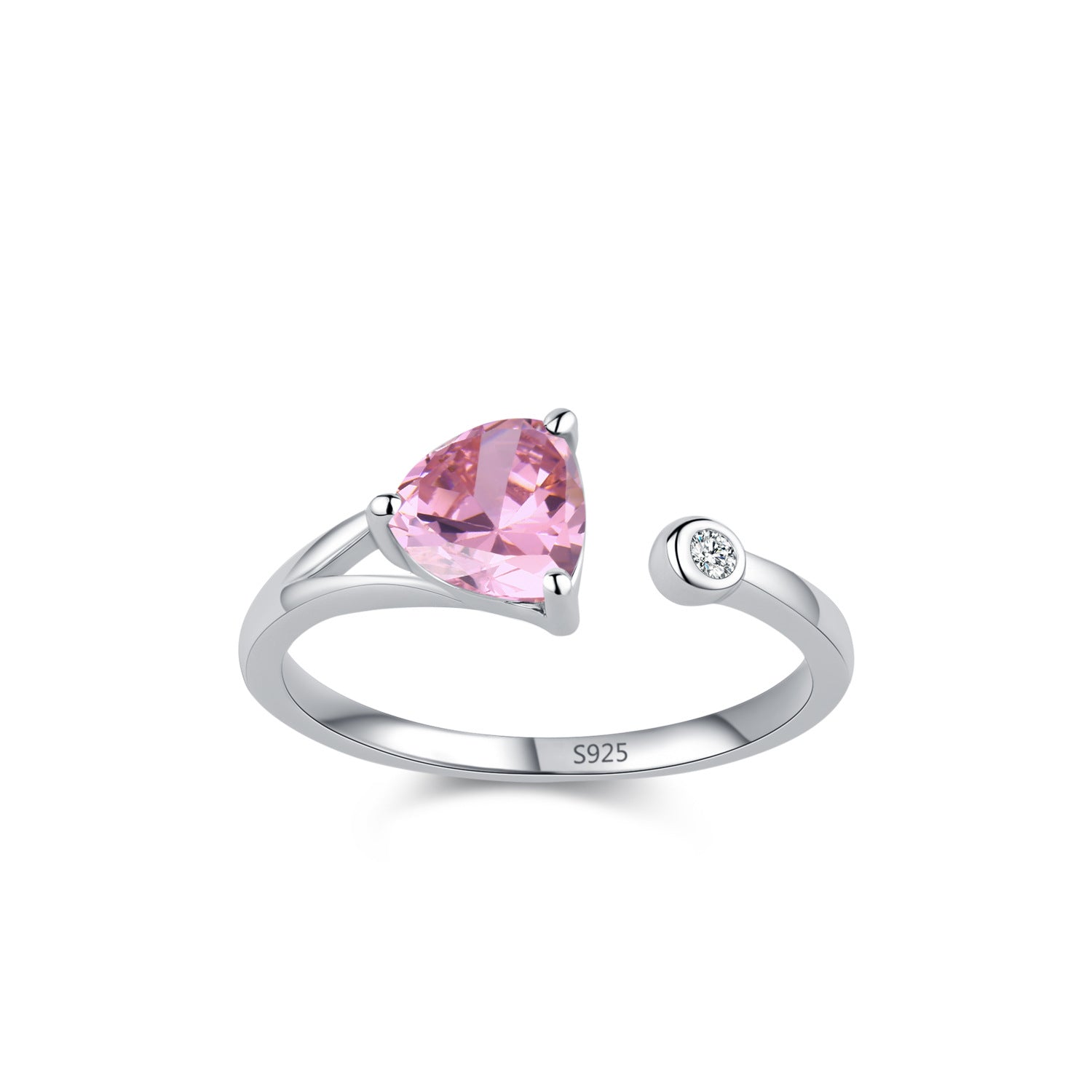 Wholesale S925 sterling silver sweet pink open ring