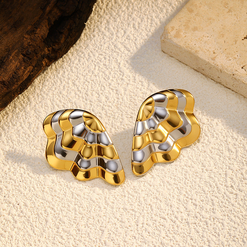Großhandel leichte Luxusgold- und Silber-Ohrringe aus Edelstahl aus Edelstahl