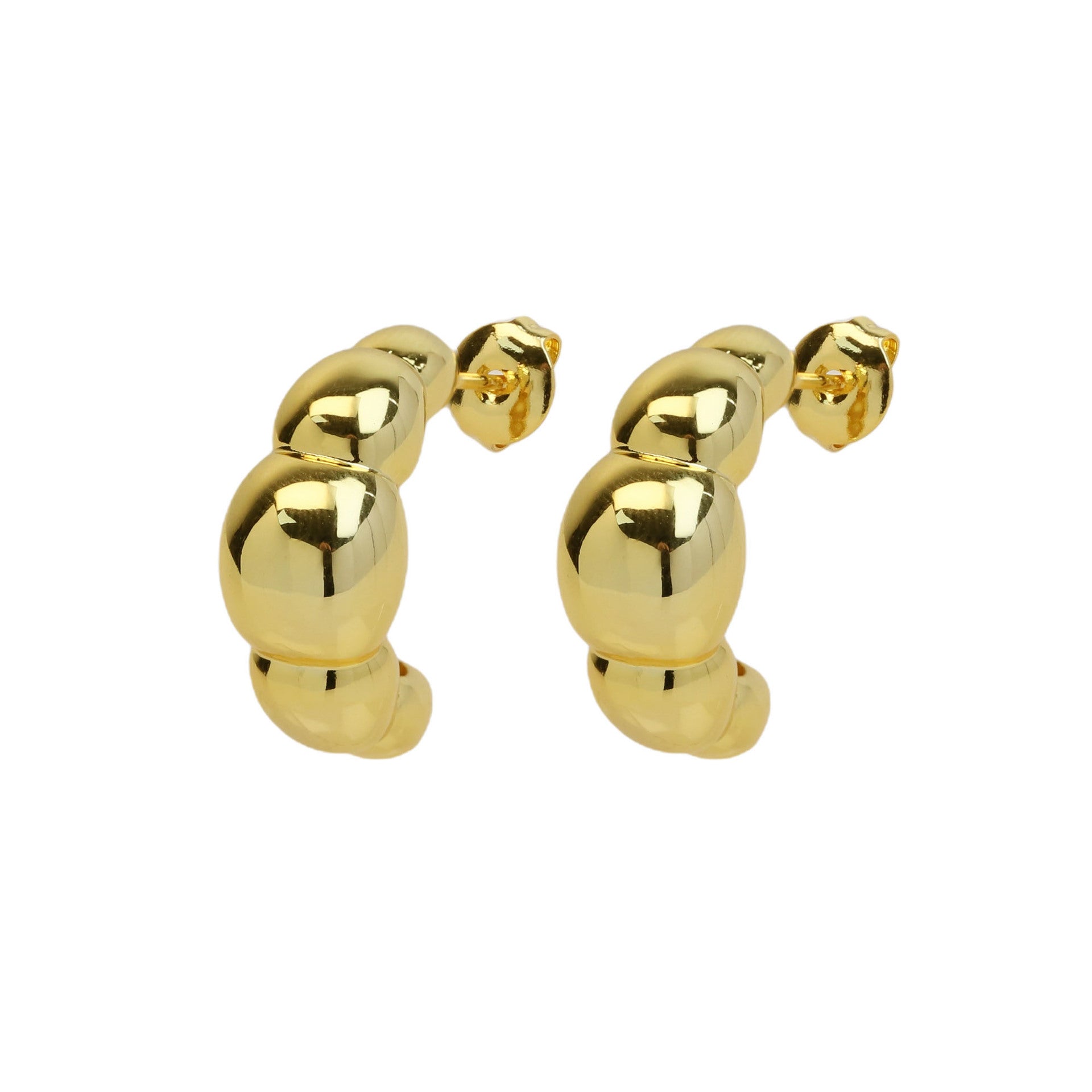 Wholesale  18K gold brass croissant croissant earrings