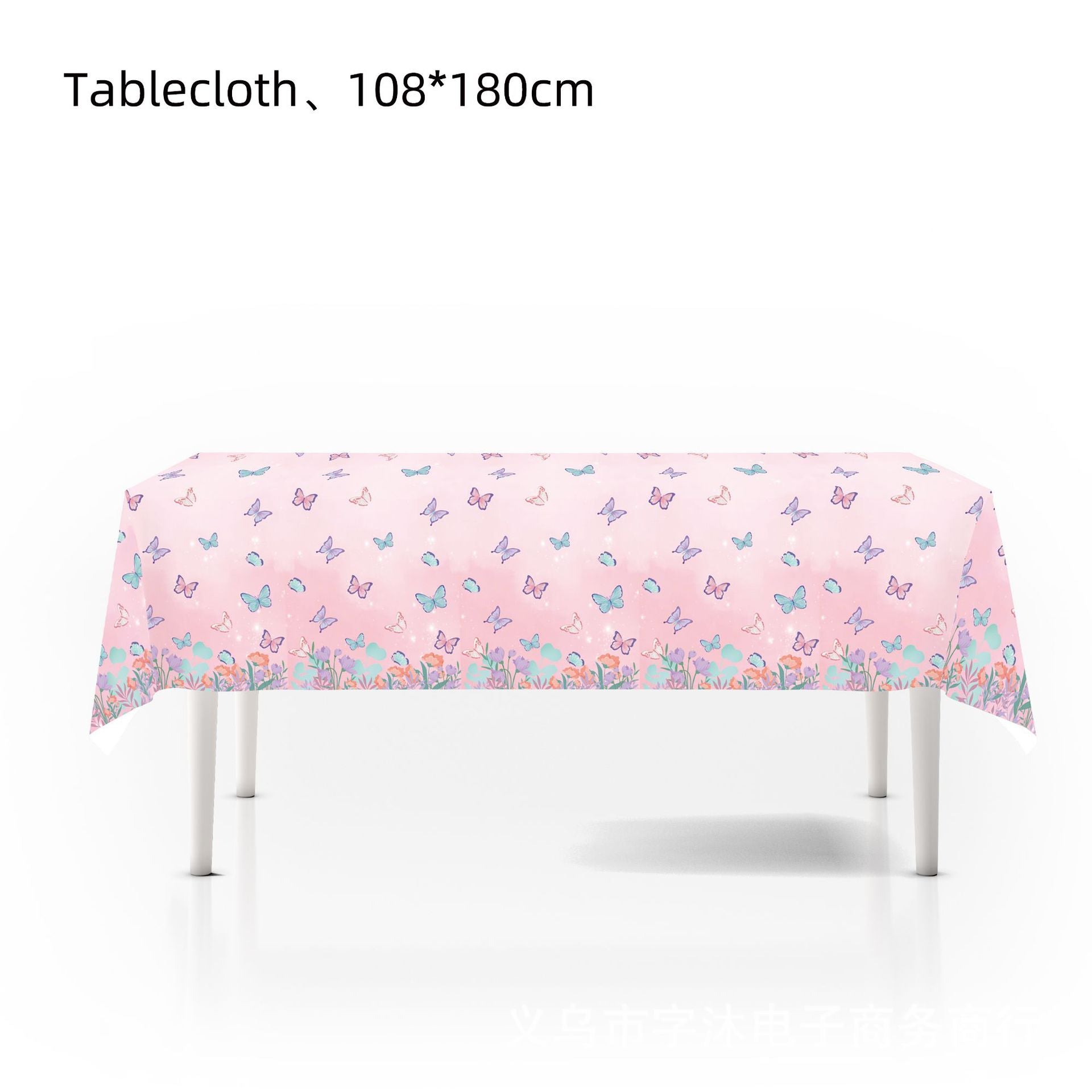 Wholesale Pink Butterfly Birthday Disposable Tableware Paper Plate Set Knife Fork Spoon Party Decoration Theme Paper