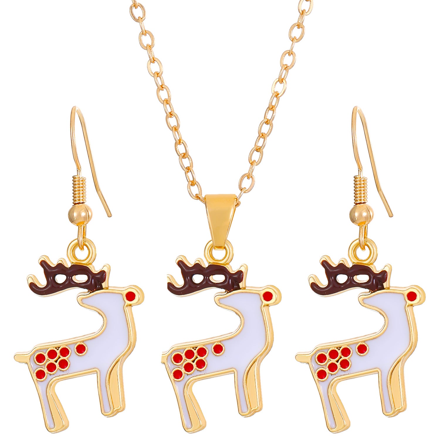 Wholesale Christmas Tree Elk Socks Earrings Necklace Set ACC-NE-MY019