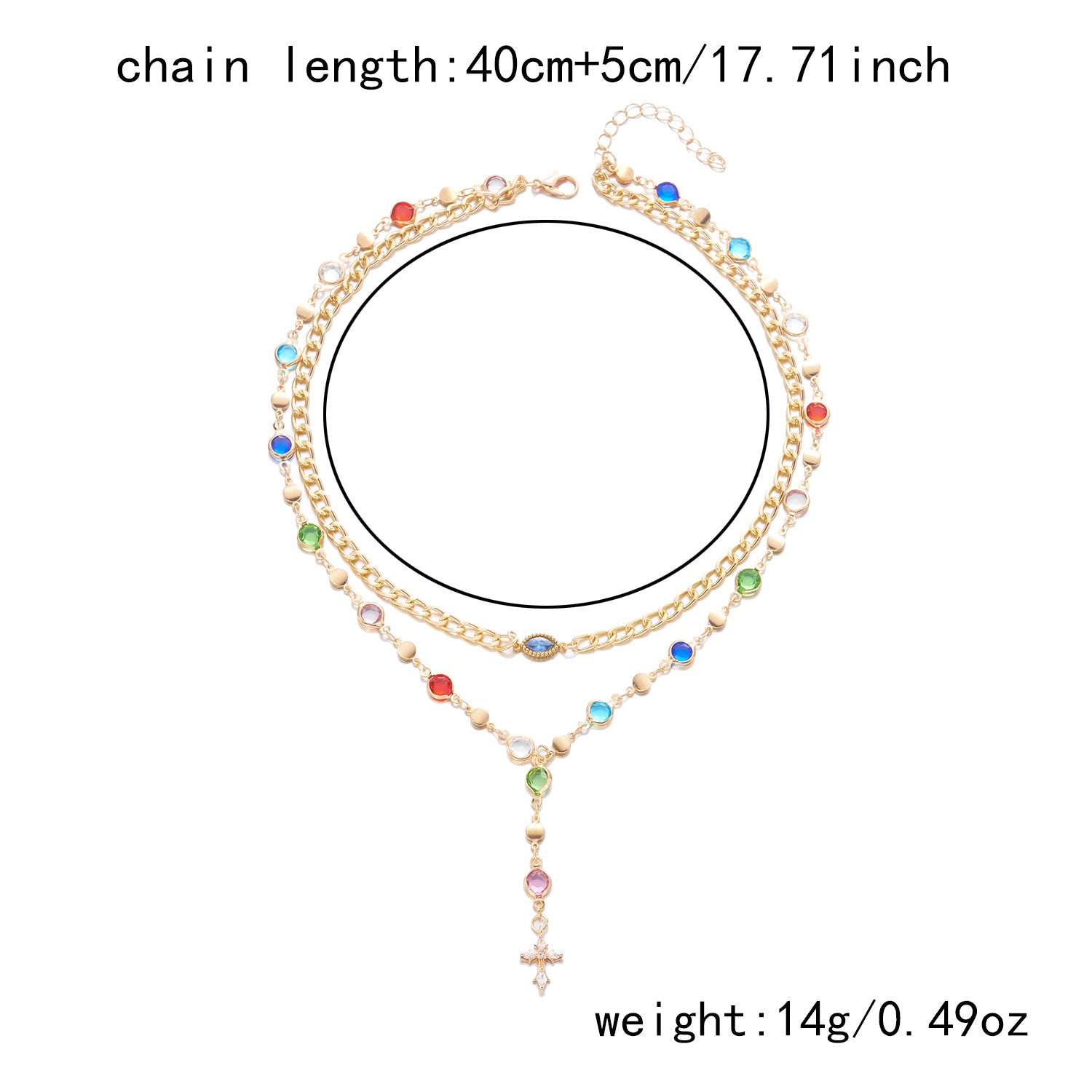 Wholesale multi-layered cross necklace