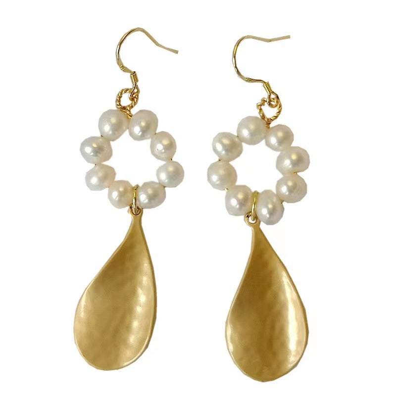Wholesale  freshwater pearls Baroque shaped 925 silver plated 14K earrings
