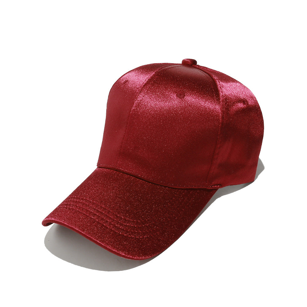 Wholesale Silk Satin Solid Color Casual Baseball Hat