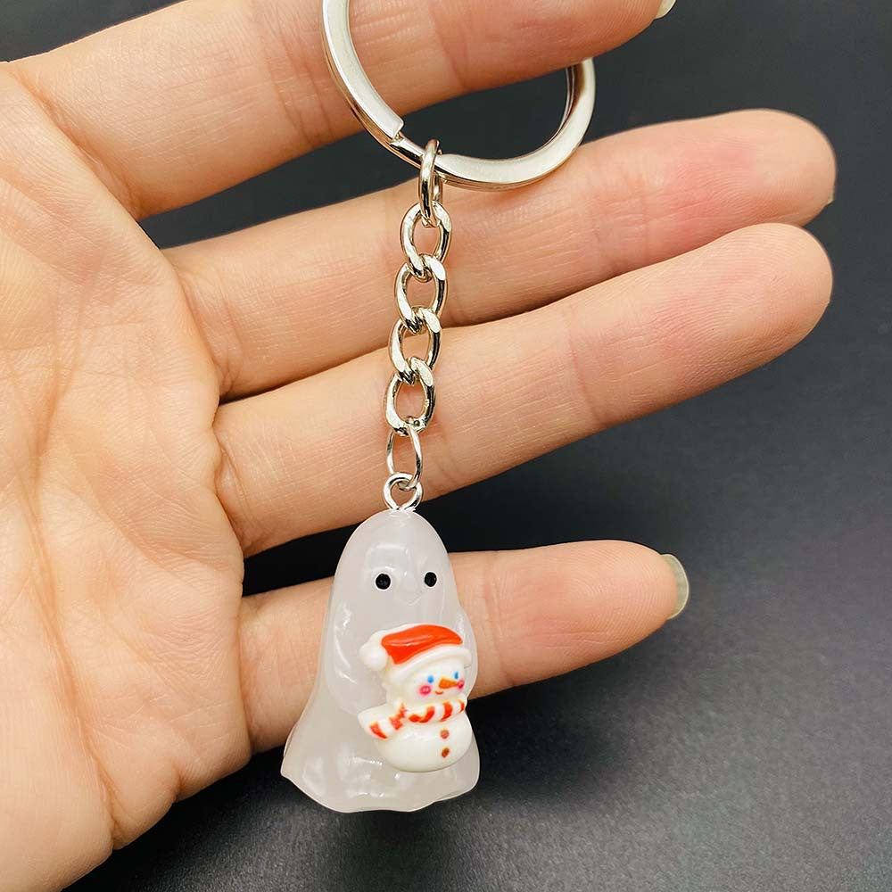 Wholesale Halloween  Keychain Luminous Ghost Three-Dimensional Keychains