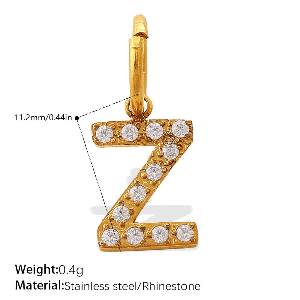 Wholesale Diamond-Encrusted 26 English Letter Charms for Jewelry
