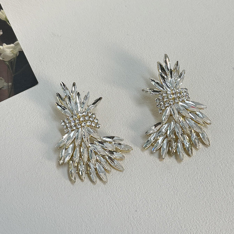 Wholesale  Full Diamond Wheat Ear Wings Earrings