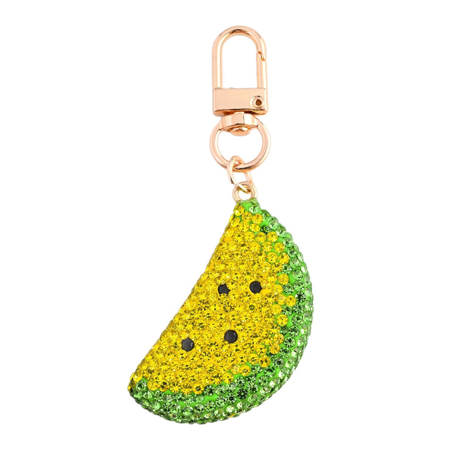 Wholesale Simple Diamond-Encrusted Double-Sided Cute Watermelon Bag Car Keychain