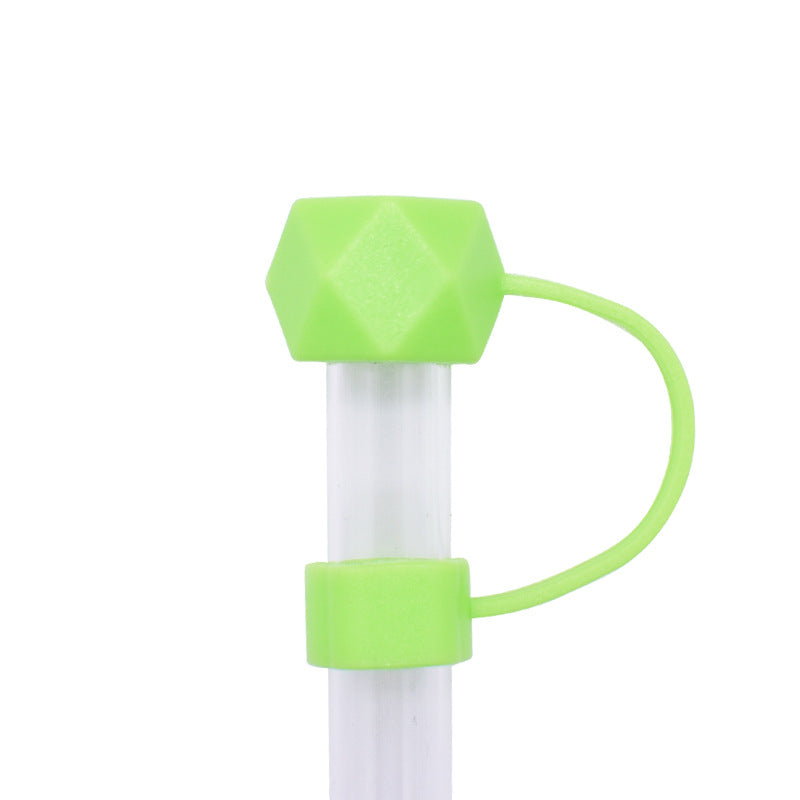 Wholesale 5pcs Candy Color Series 10mm PVC Soft Straw Tube Cap