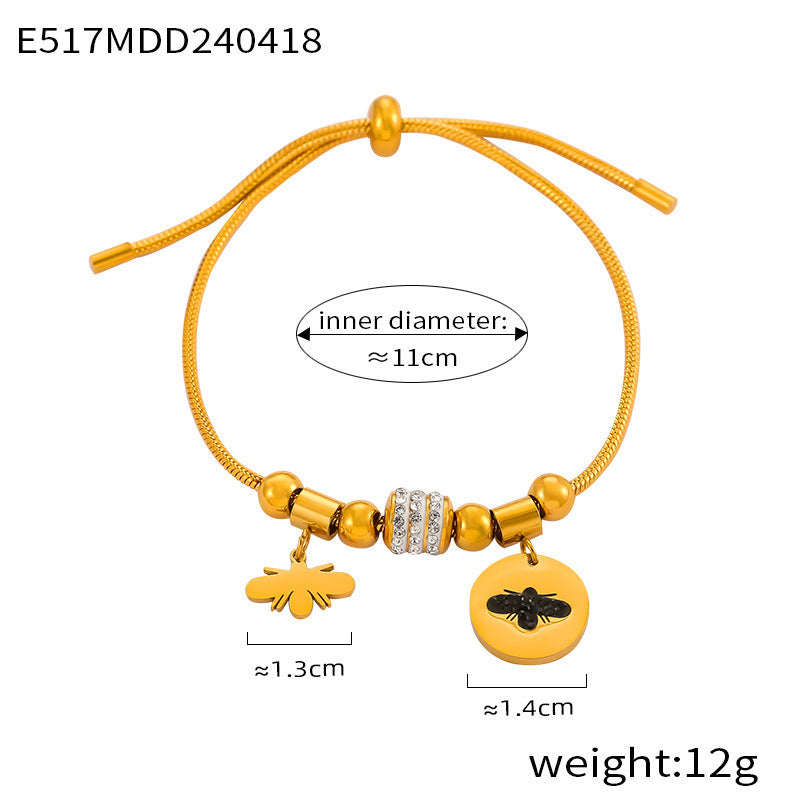 Wholesale Retro Ethnic Style Diamond Geometric Titanium Steel Bracelet ACC-BT-OMK003