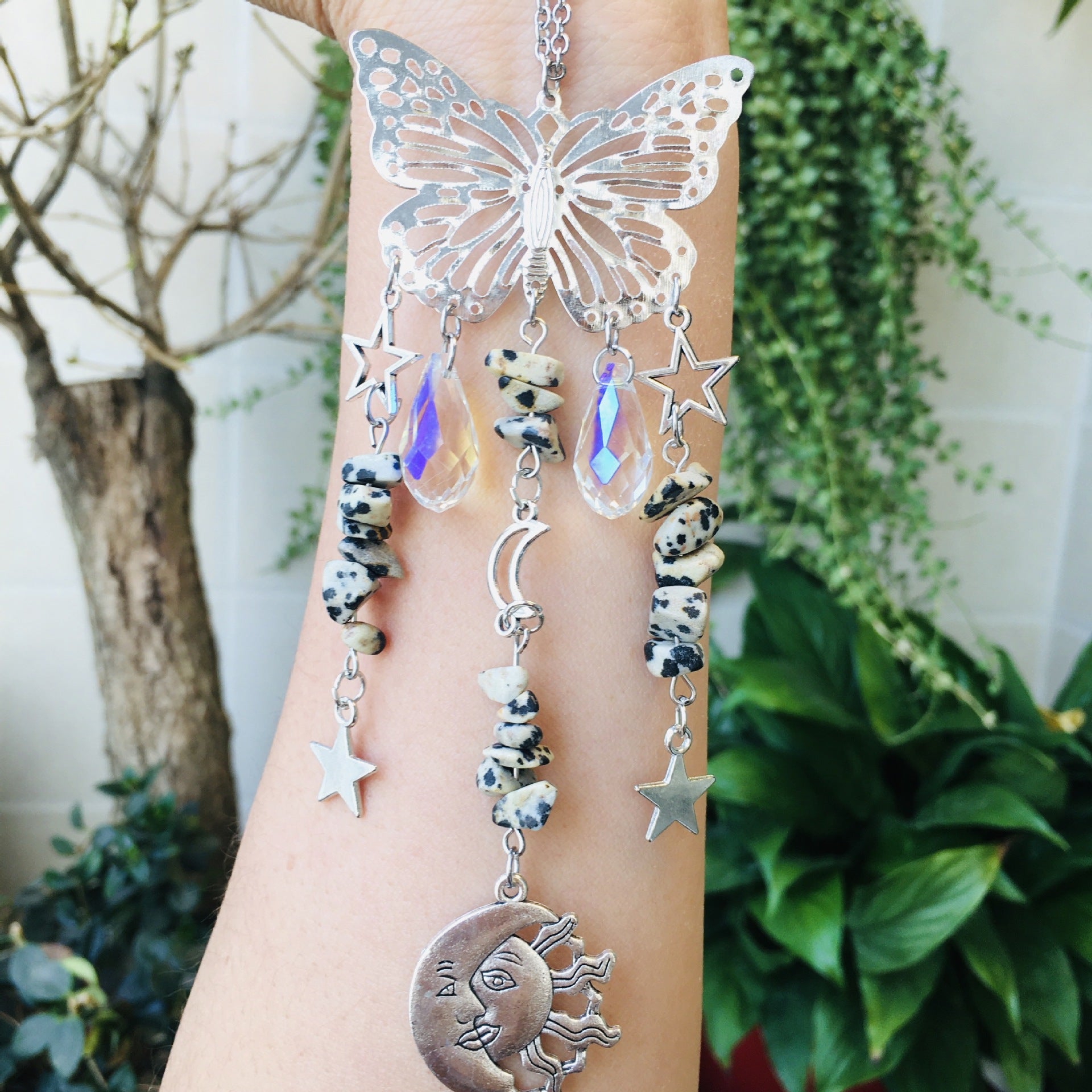 Wholesale Suncatcher Butterfly Sun Moon Crystal Ball Wind Chime ACC-WS-RongGuan001