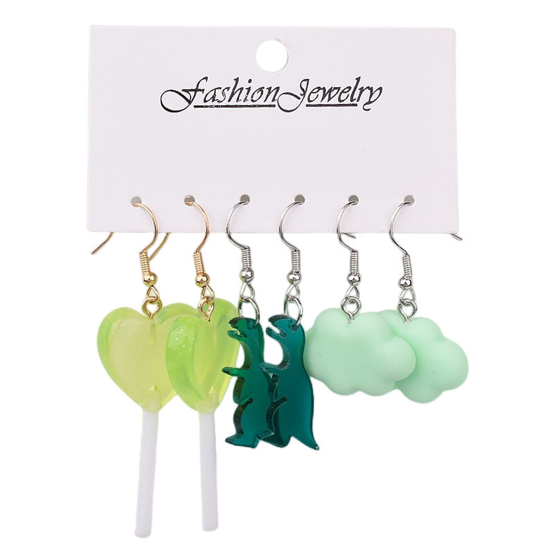 Wholesale Cartoon Butterfly Frog Strawberry Yellow Duck Acrylic Earrings Set