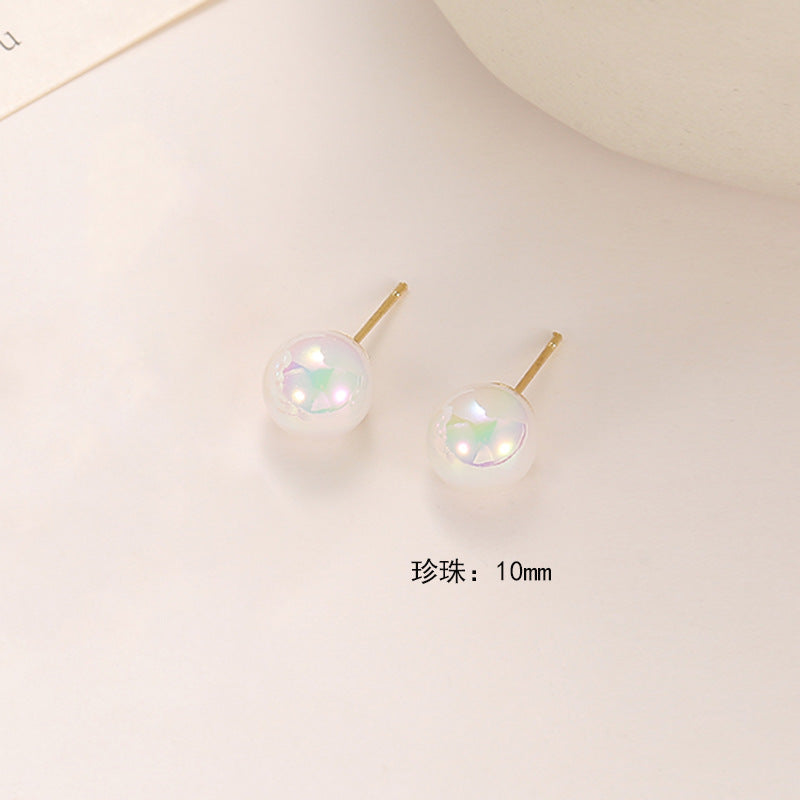 Wholesale pearl retro round shiny ear hooks earrings