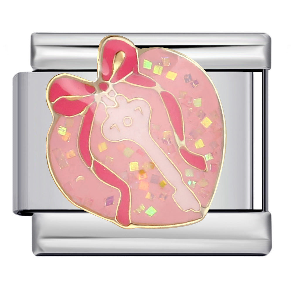 Bracelet de charme italien 5pcs 5pcs 9 mm DIY Splicing Bracelet composable en acier inoxydable créatif mignon