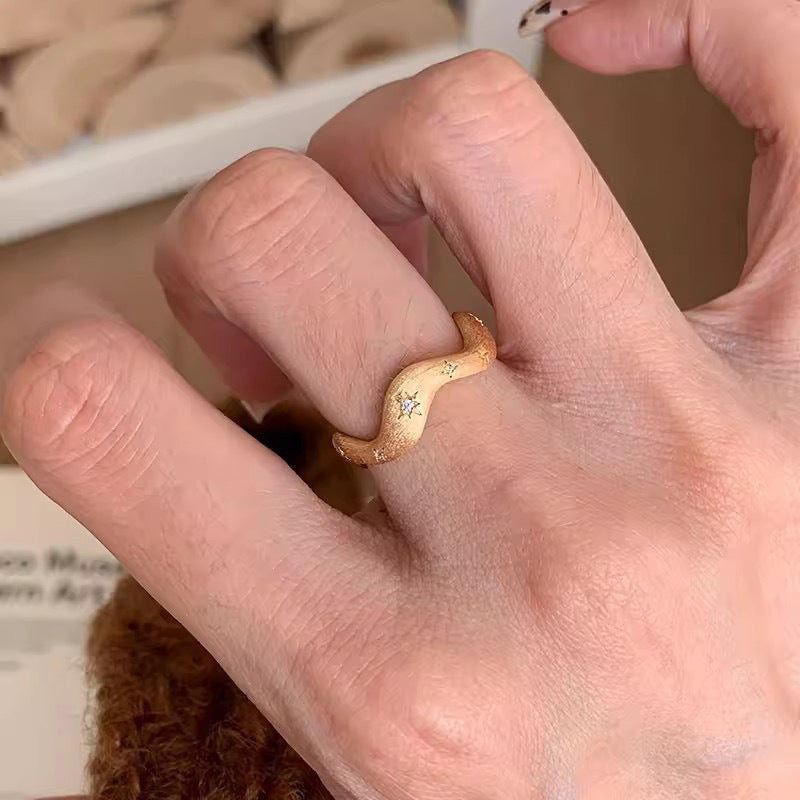 Wholesale zircon tiger eye open ring