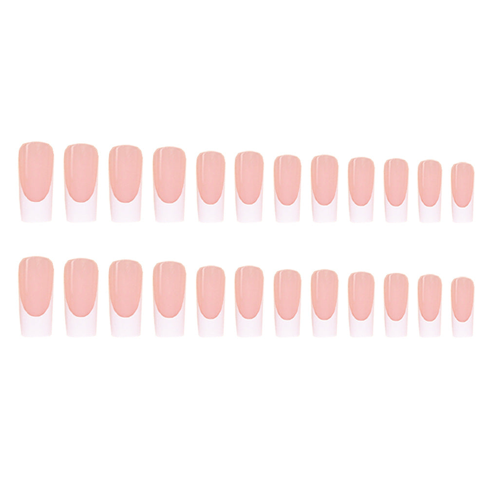 Wholesale 24 Pieces/box White Manicure Press-on Nails Kits Nail Stickers ACC-NS-NaiEr013