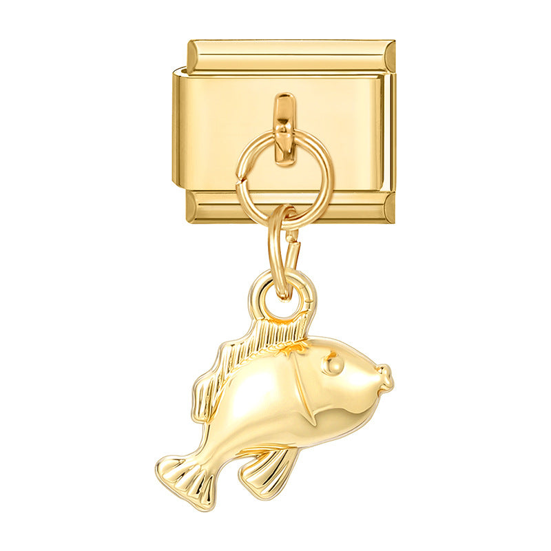 Wholesale 9mm Italian Charm Starter Bracelets DIY Ocean  Series Stainless Steel Composable Bracelet