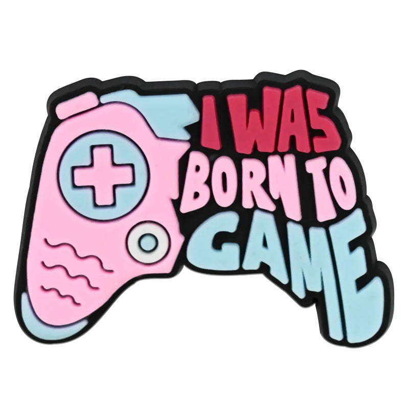 Wholesale  Random 100pcs phrase seriesPVC Soft Rubber Shoe Buckle Decoration