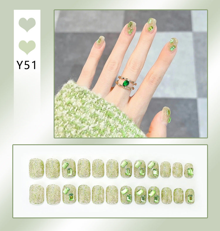 Wholesale 24 Pieces/box Diamond Butterfly Glitter Nail Art Press-on Nails Kits Nail Stickers ACC-NS-DiNa002