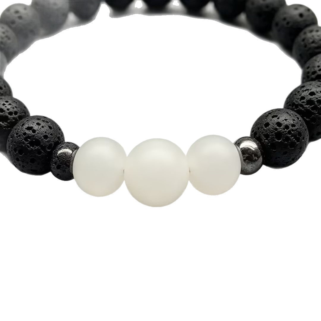 Wholesale Trendy Beaded Bracelet With Natural Moonstone And Hematite Unisex Fashion Accessory For Gift And Resale