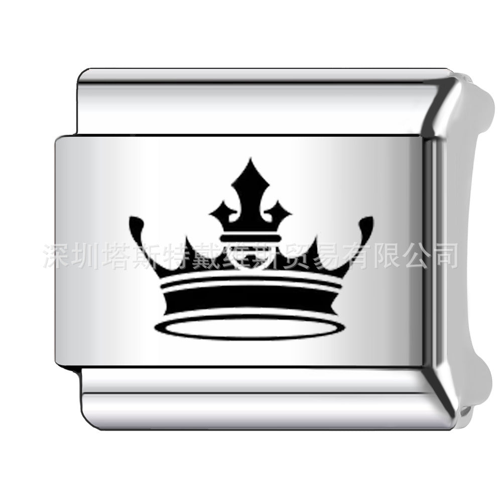 Wholesale 9mm Italian Charm Starter Bracelets DIY square Single Section Creative Stainless Steel Composable Bracelet