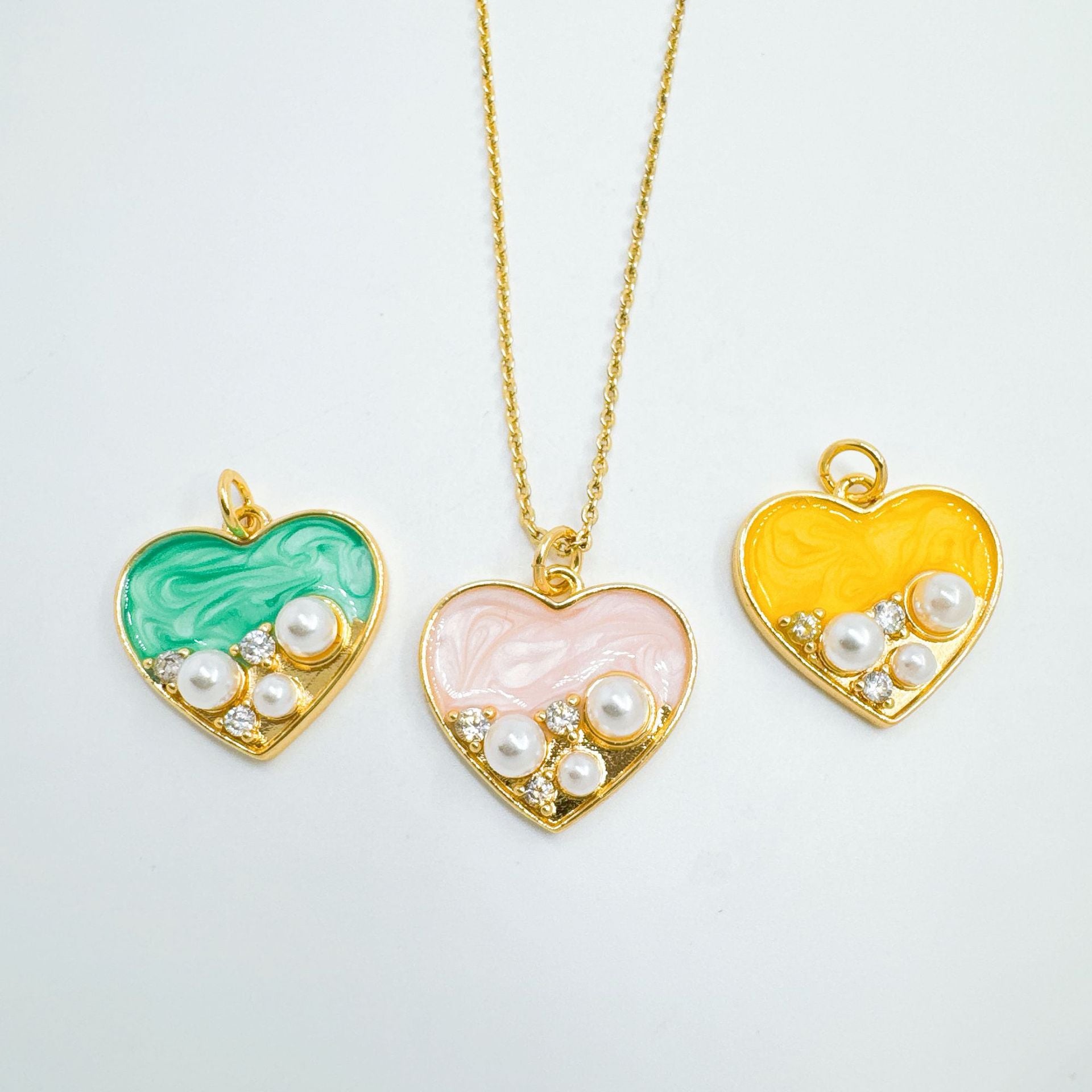 Wholesale Sweet Cool Heart Pendant Necklace Gold Plated Jewelry Accessory Gift