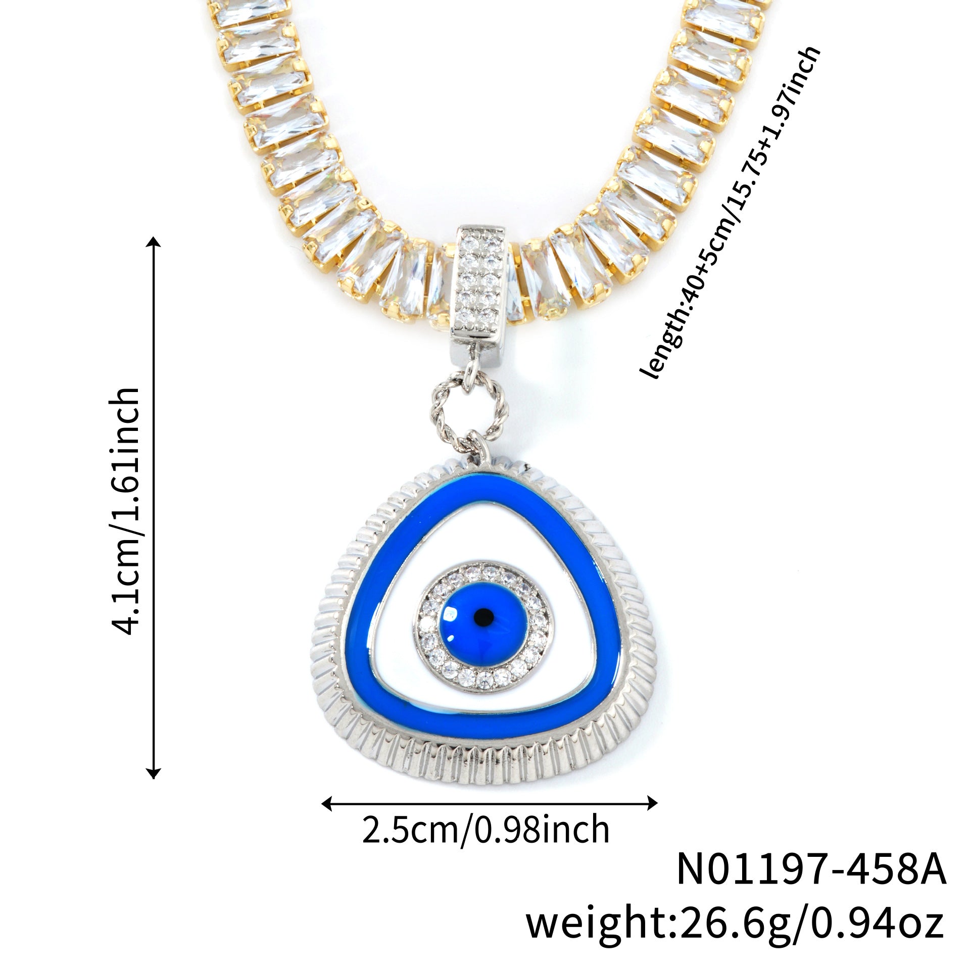 Wholesale  Blue Niche Water Drop Ocean Heart Pendant Necklace