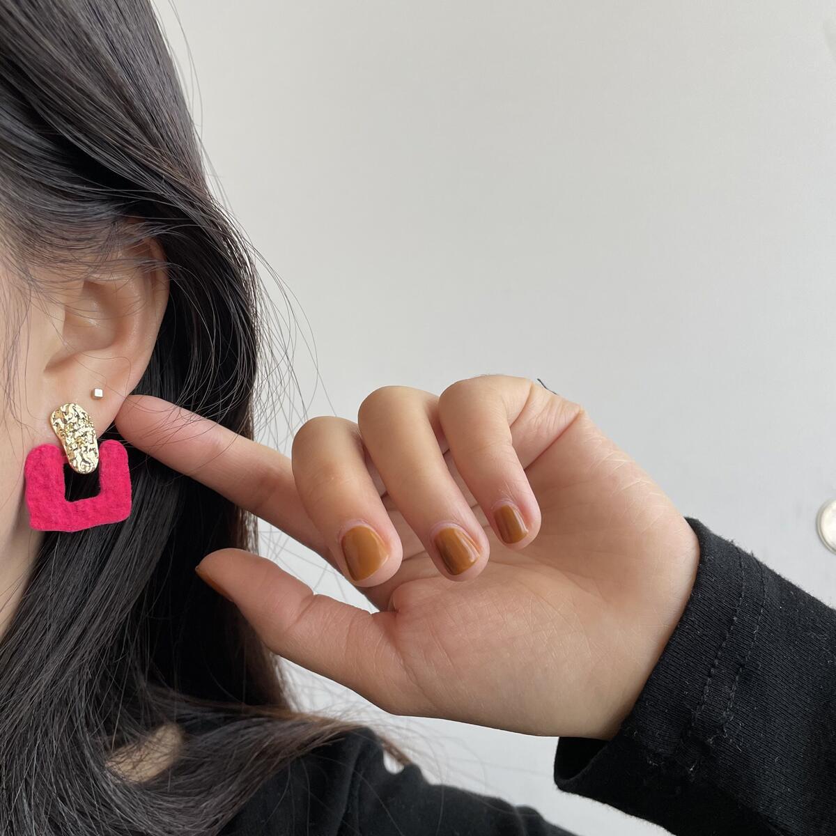 Wholesale Candy Color Geometric Square Circle C Shape Earrings