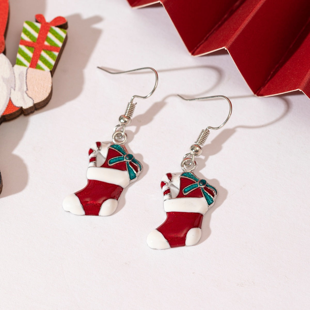 Wholesale Christmas Alloy Oil Drop Earrings ACC-ES-Xunru001