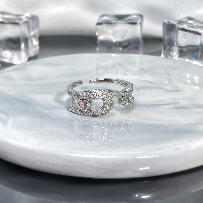 Wholesale Irregular special-shaped texture pleated open ring