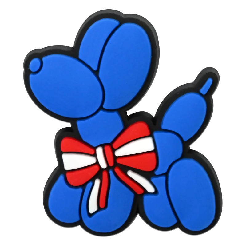 Wholesale Random 100pcs Cartoon Balloon Dog Series  PVC Soft Rubber Shoe Buckle Decoration