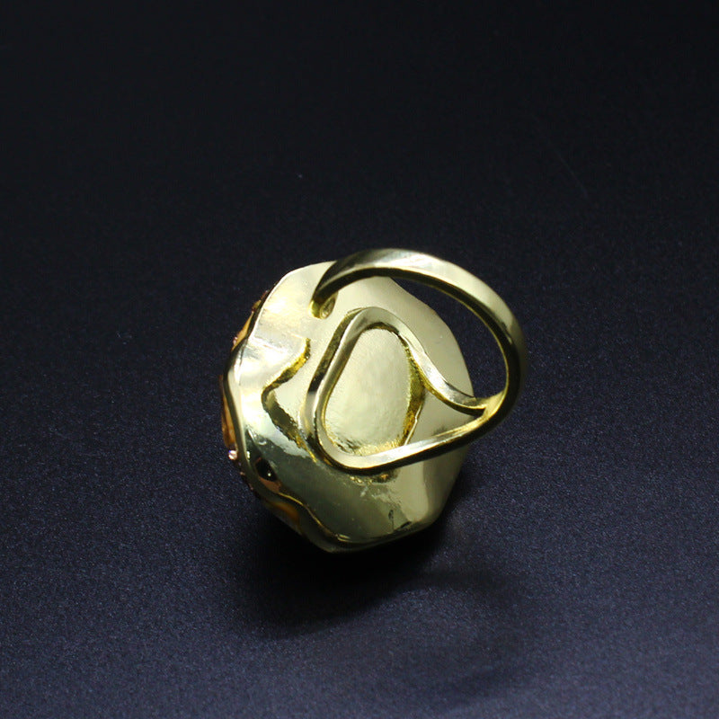 Wholesale Light Luxury Natural Amethyst Original Stone Ring