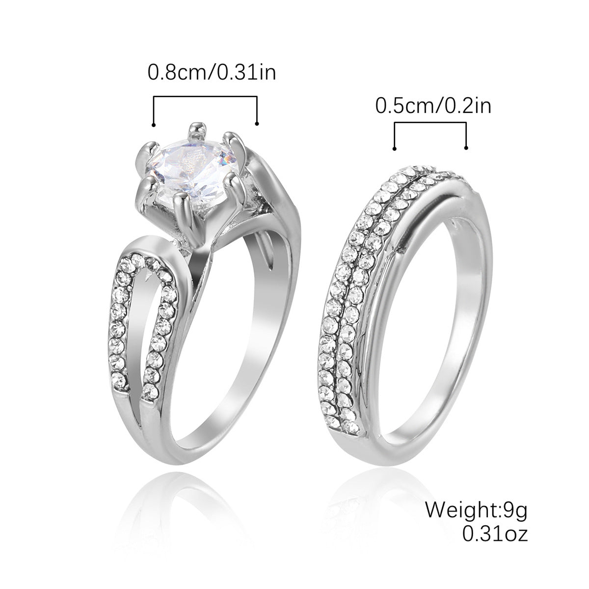 Wholesale Creative Love Zircon silver Ring