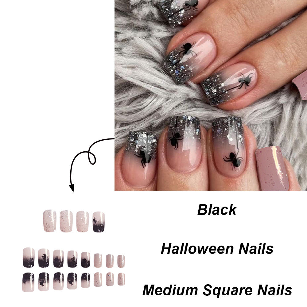 Wholesale 24 Pieces/box Halloween Press-on Nails Kits Nail Stickers ACC-NS-FengLi023