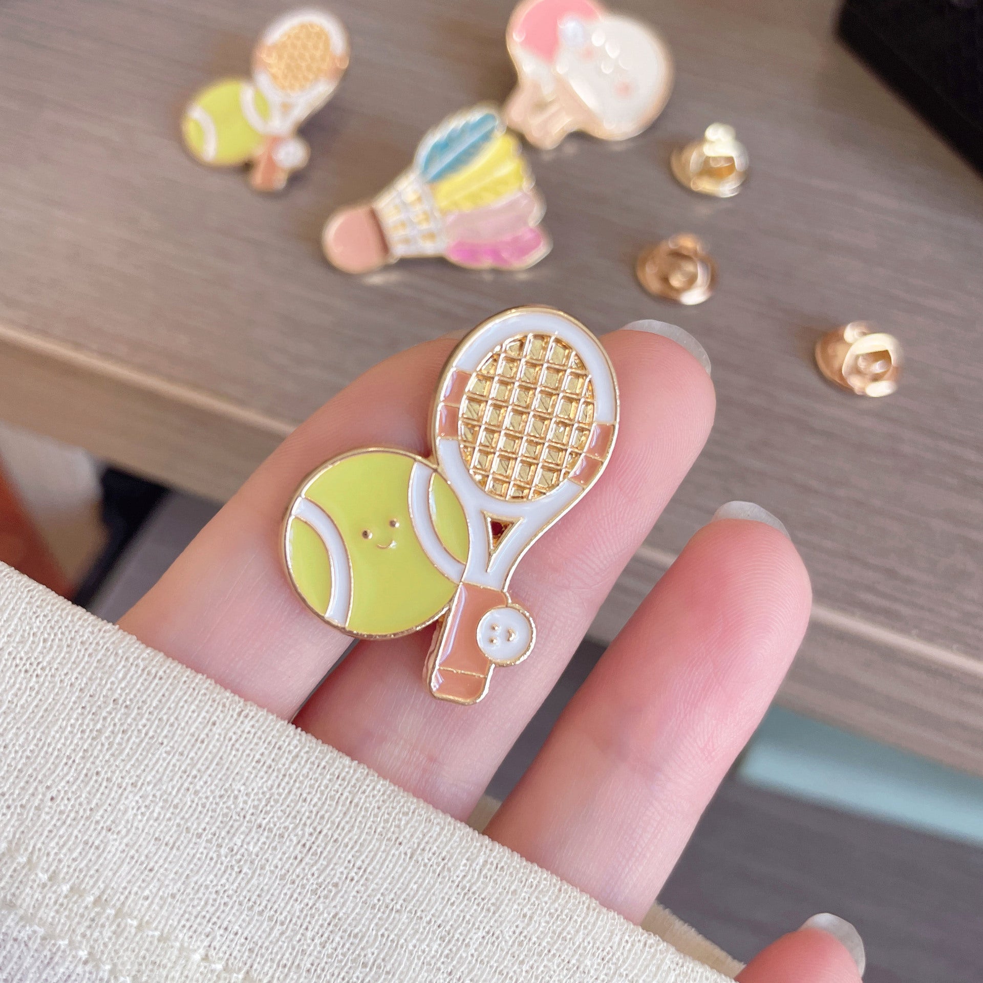 Wholesale Badminton table tennis cute   Brooch