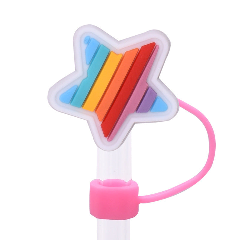 Wholesale Random 100pcs Rainbow Series PVC Soft Straw Tube Cap