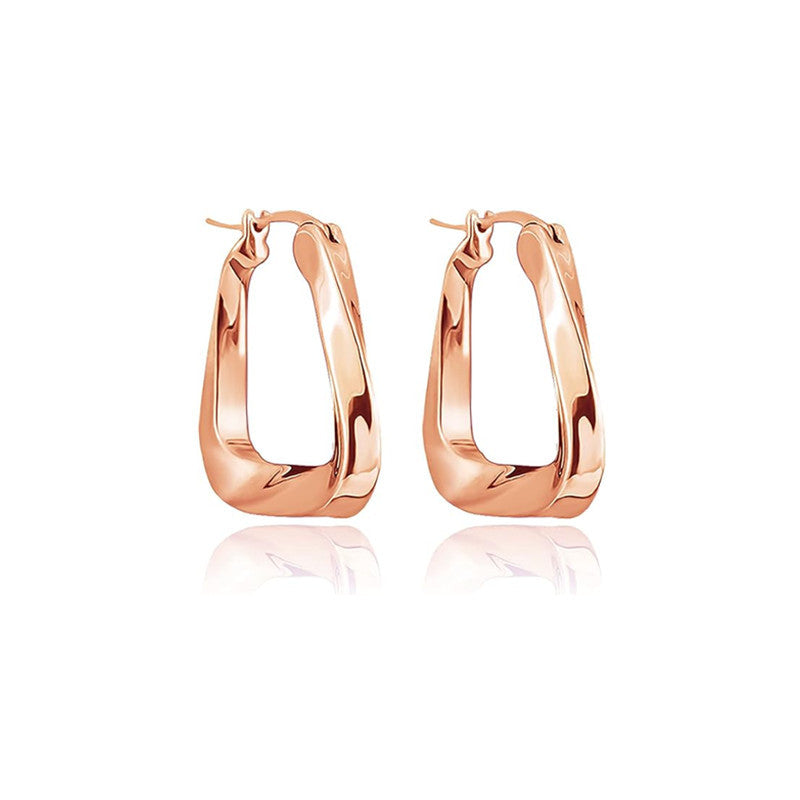 Wholesale Triangular Ring Geometric Irregular Metal Gold Plated Earrings