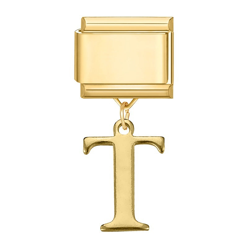 Wholesale 9mm Italian Charm Starter Bracelets DIY Letter Series Stainless Steel Composable Bracelet